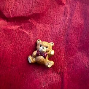 Vintage 1984 Hallmark Adorable Brown Teddy Bear Brooch Pin
